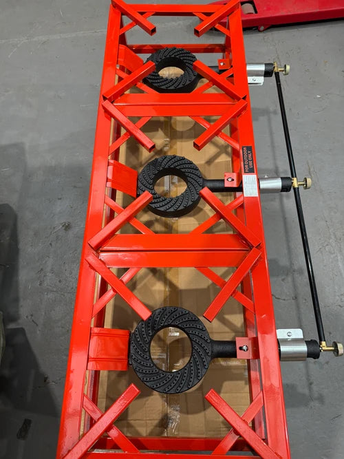 TRIPLE 3 Key Heavy Duty Double Cast Iron LPG Gas Ring Burner Catering Outdoor Red
