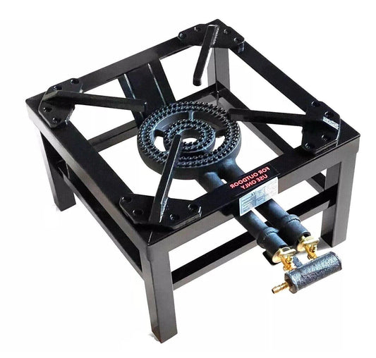 5.1KW 2 KEY HEAVY DUTY CAST IRON LPG GAS COOKER BURNER CATERING OUTDOOR STOVE
