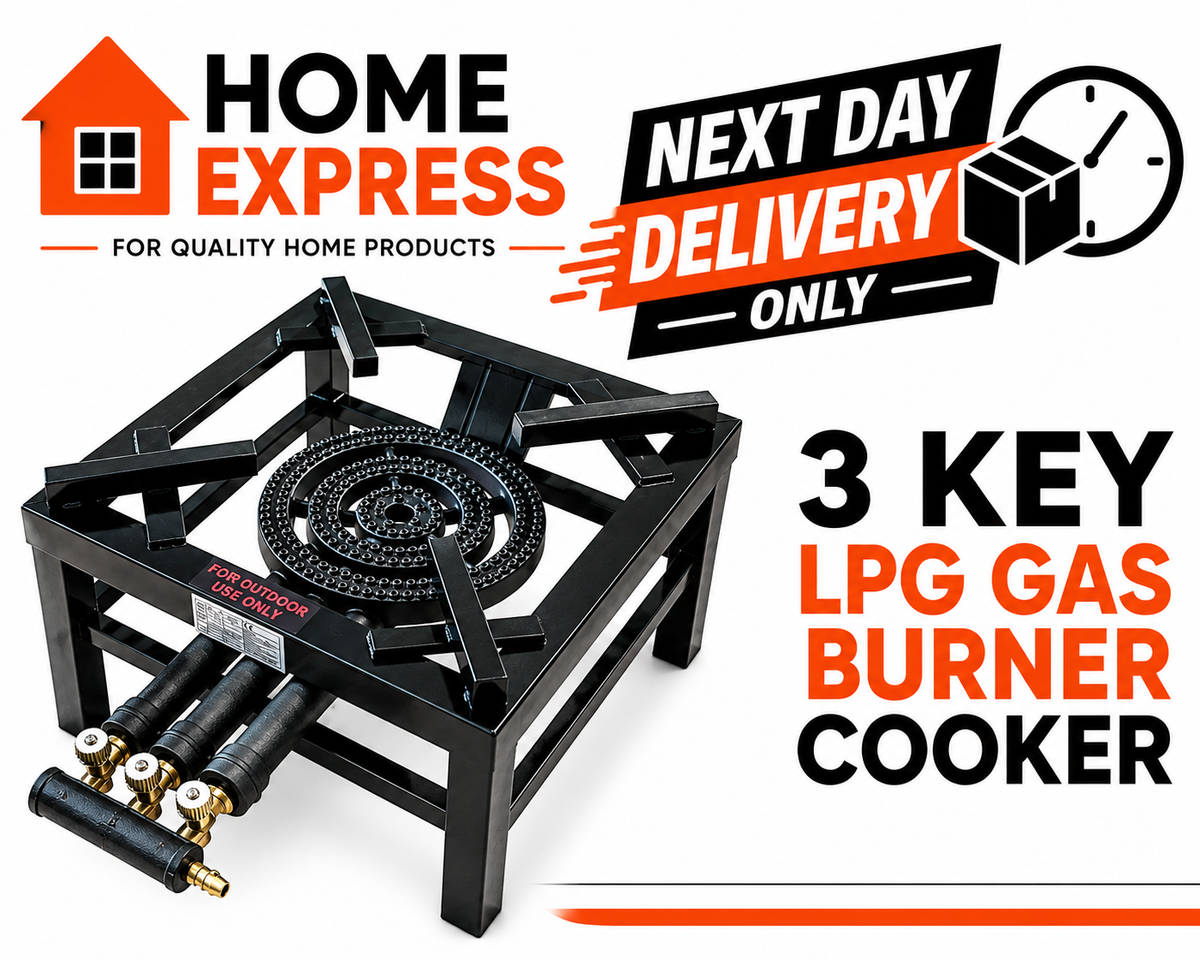 12.2KW 3 KEY HEAVY DUTY SINGLE CAST IRON LPG GAS COOKER BURNER CATERING OUTDOOR