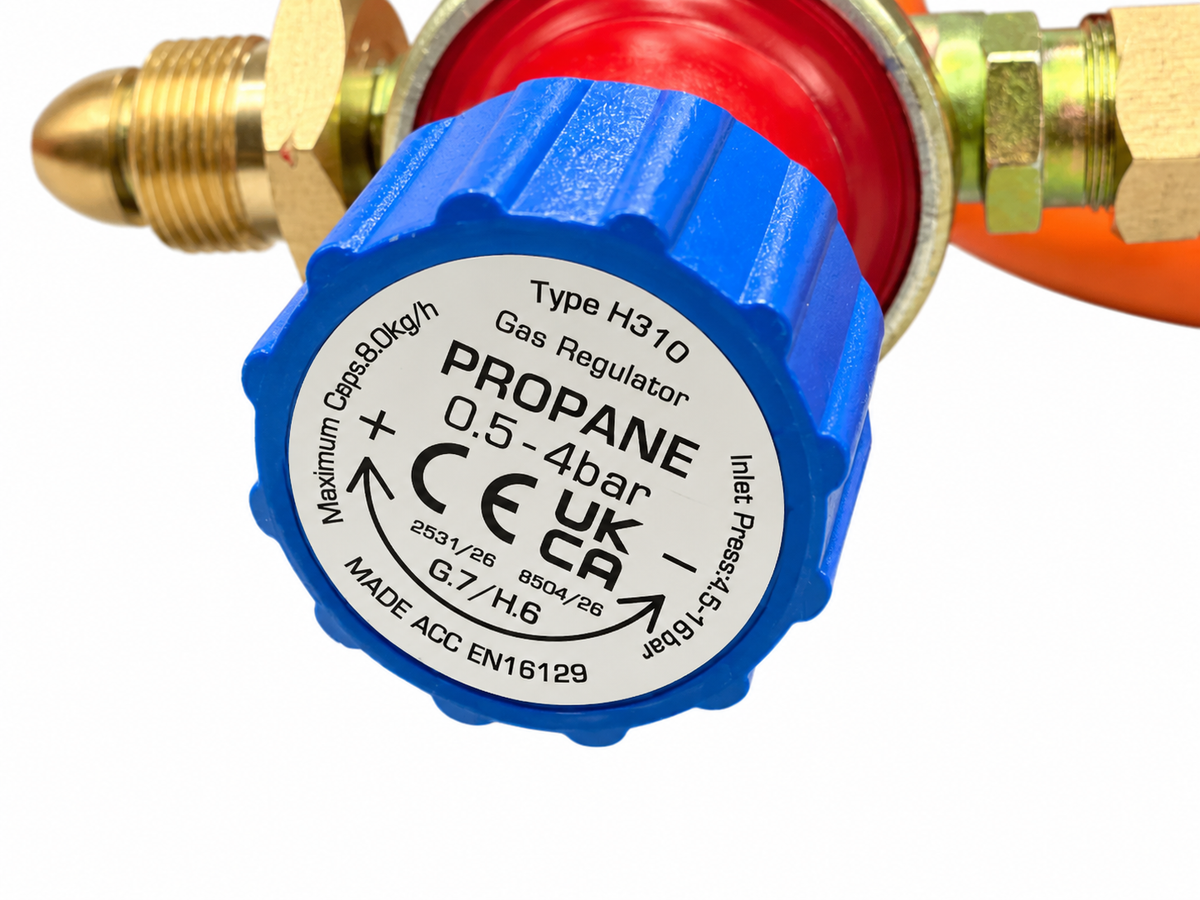 High Pressure Adjustable Propane Regulator with 2M LPG Gas Hose – 0.5–4 Bar