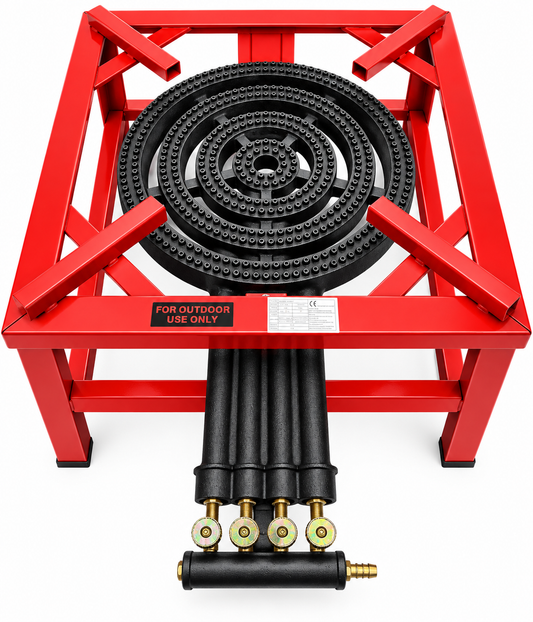 20.8KW Red 4 KEY HEAVY DUTY CAST IRON LPG GAS RING COOKER BURNER CATERING OUTDOOR